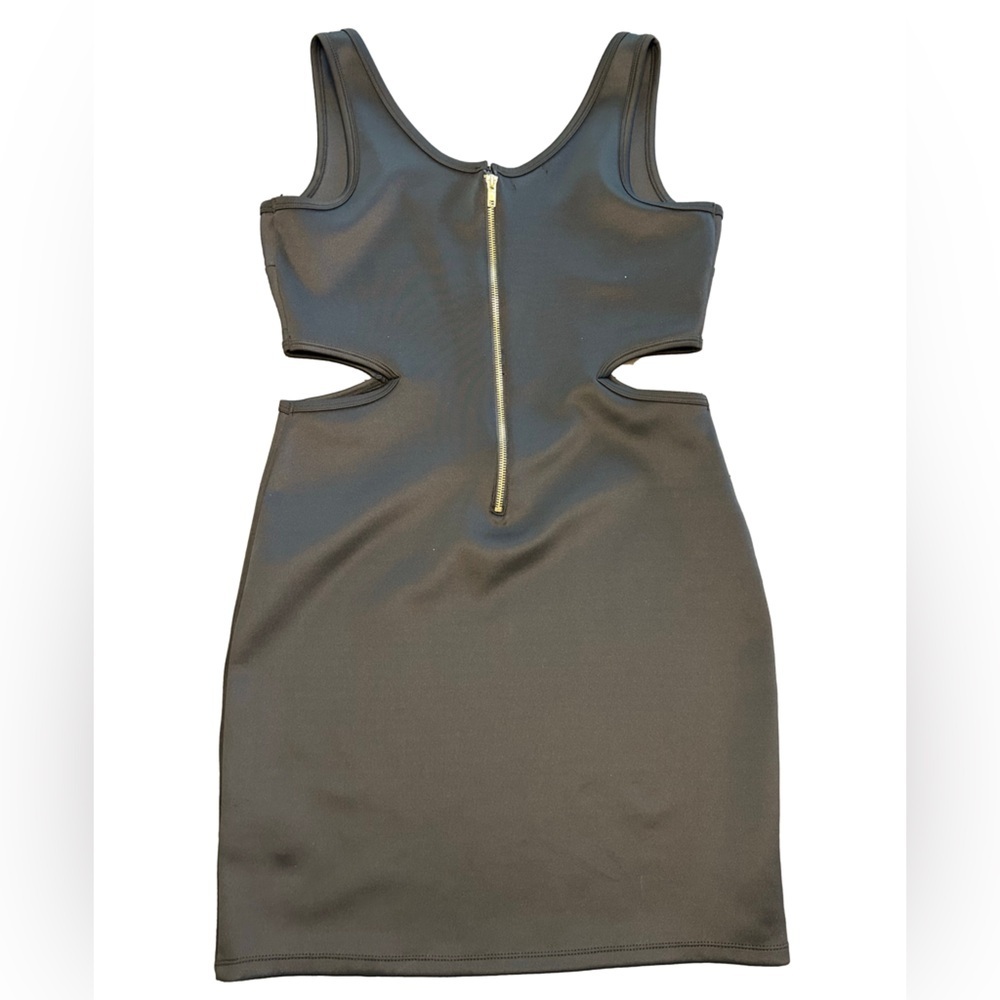 Bongo Black Bodycon Mini Dress Side Cutouts edgy 90’s grunge club party NWT L - Picture 3 of 8